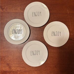 Appetizer Plates Stating “ENJOY” set of 4